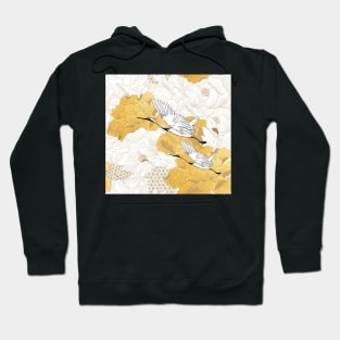 Flying crane bird pattern Hoodie